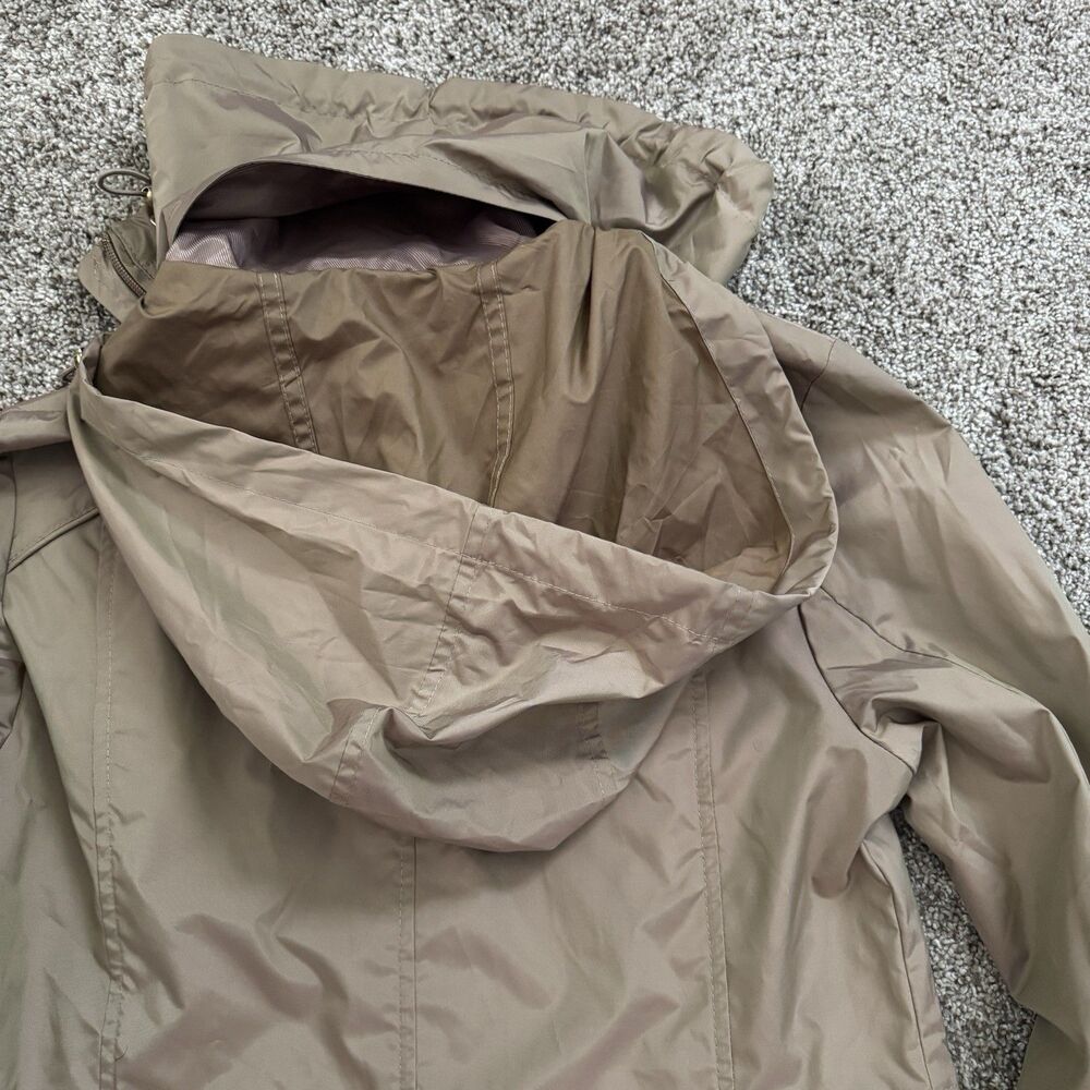 Cole Haan Hooded Rain Jacket Coat Champagne Iridescent Full Zip Women’s Size XS - Picture 11 of 16